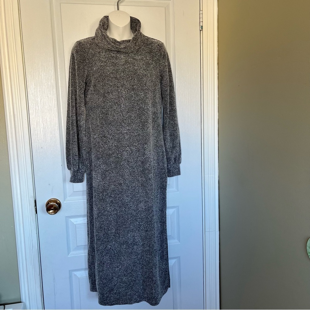 Joe Fresh Turtle Neck Gray Knit Longsleeves Long Dress XS Women